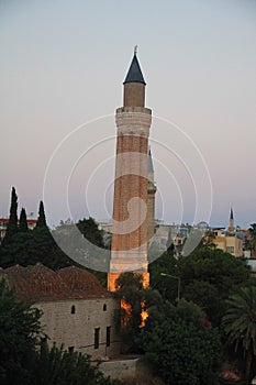 Yivli minaret mosque in Antalya, Turkey