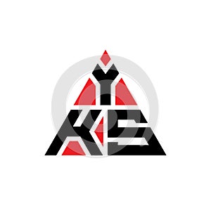 YKS triangle letter logo design with triangle shape. YKS triangle logo design monogram. YKS triangle vector logo template with red photo