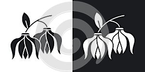 Ylang ylang thin line vector icon set