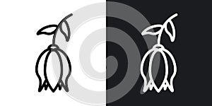 Ylang ylang thin line vector icon set