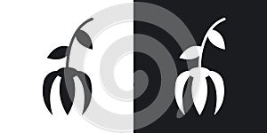 Ylang ylang thin line vector icon set