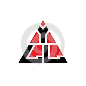 YLL triangle letter logo design with triangle shape. YLL triangle logo design monogram. YLL triangle vector logo template with red photo