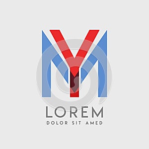 YM logo letters with blue and red gradation