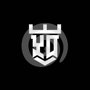 YO Logo Letter Castle Shape Style