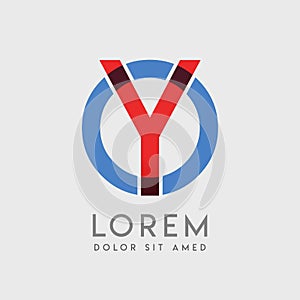 YO logo letters with blue and red gradation