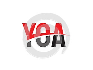 YOA Letter Initial Logo Design Vector Illustration