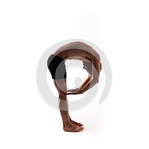 Yoga alphabet, letter P formed by body of yogi