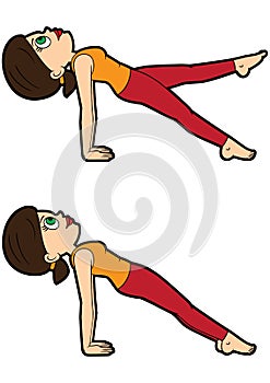 Yoga asana set upward plank