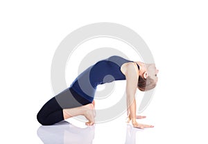 Yoga backward bending pose photo