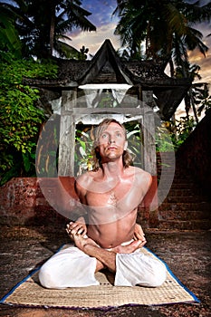 Yoga baddha padmasana photo