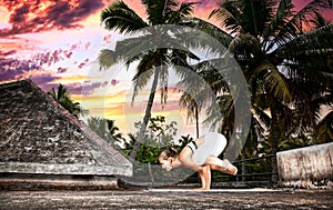 Yoga bakasana crane pose