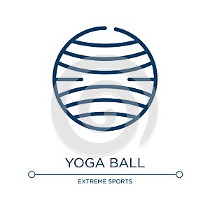 Yoga ball icon. Linear vector illustration from gym equipment collection. Outline yoga ball icon vector. Thin line symbol for use