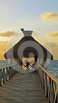 Yoga in the beach huts at Vidanta Riviera Maya