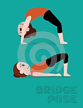 Yoga Bridge Pose Cartoon Vector Illustration