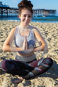 Yoga at a caifornia beach