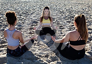 Yoga at a california beach