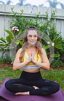 Yoga at a california garden