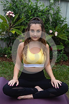 Yoga at a california garden