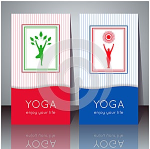 Yoga cards with your text and yogi silhouette.