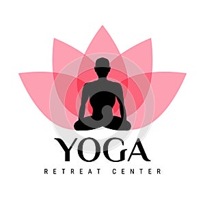 Yoga center emblem. Vector illustration