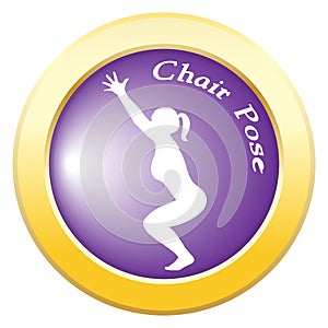 Yoga Chair Pose Purple Icon