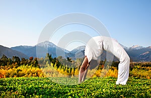 Yoga chakrasana wheel pose