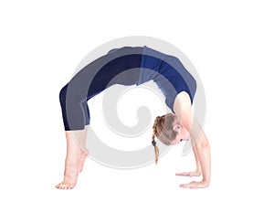 Yoga chakrasana wheel pose photo