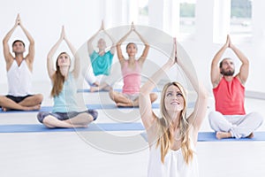 Yoga class participants