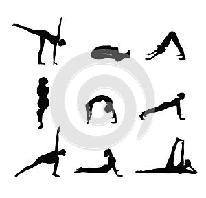 Yoga color silhouette