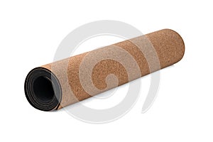 Yoga Cork Mat Premium and Eco Friendly on White Background