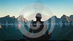 Yoga cosmic space meditation illustration photo