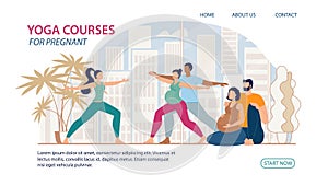 Yoga Courses for Pregnant Flat Vector Web Banner