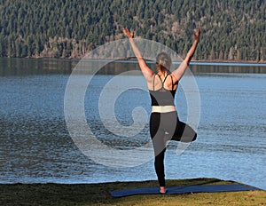 Yoga at Cultus lake British Columbia