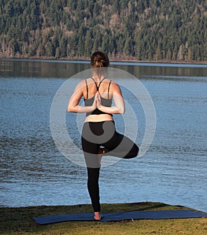 Yoga at Cultus lake British Columbia