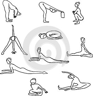 Yoga, doing yoga, yoga workouts, improving health through yoga, yoga, asanas, illustrations for the site, illustration for instagr