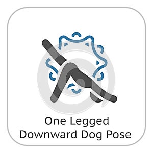Yoga Downward Facing Dog Pose Icon. Flat Design Isolated Illustration