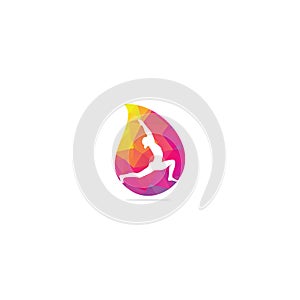 Yoga drop shape concept logo design template.