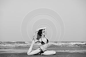 Yoga Exercise Stretching Meditation Concentration Summer Concept