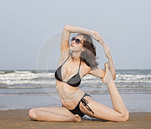 Yoga Exercise Stretching Meditation Concentration Summer Concept