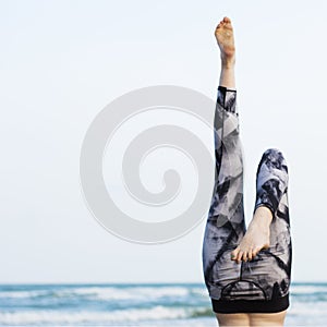 Yoga Exercise Stretching Meditation Concentration Summer Concept
