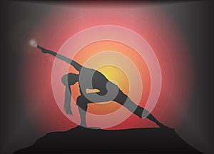 Yoga Extended Angle Pose Glare Background