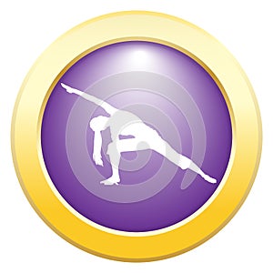 Yoga Extended Angle Pose Purple Icon