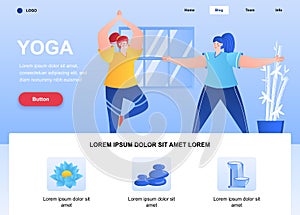 Yoga flat landing page design