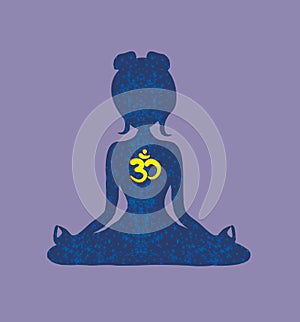 Yoga girl with ohm symbol