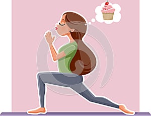 Yoga Girl Thinking of Cupcake Dessert While Exercising