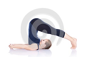 Yoga halasana plough pose photo