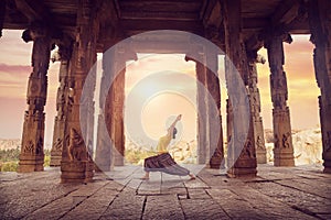 Yoga in Hampi temple