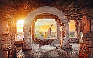 Yoga in Hampi temple