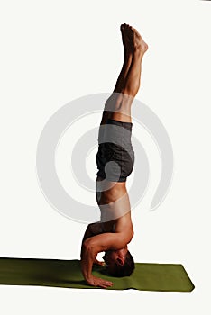 Yoga Handstand Isolated photo