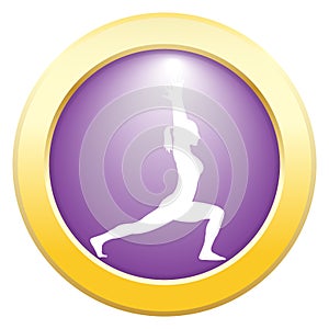 Yoga High Lunge Pose Purple Icon